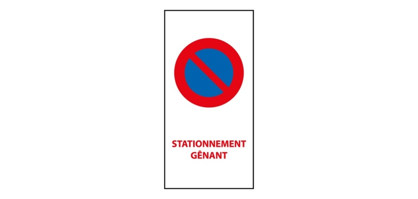 Autocollants - Stationnement Gênant - 110x220 mm - Lot de 20