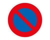 Panneau d'intersection - Stationnement Interdit - B6a1 Vinyle Souple Autocollant 200 mm