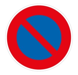 Panneau d'intersection - Stationnement Interdit - B6a1 Vinyle Souple Autocollant 200 mm