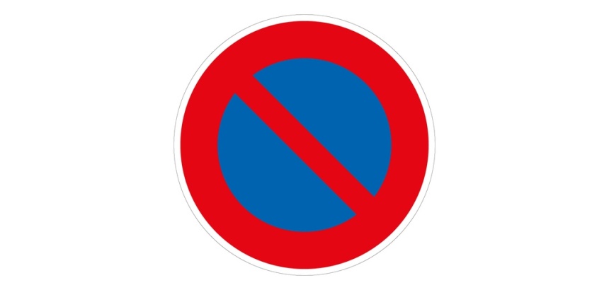 Panneau d'intersection - Stationnement Interdit - B6a1 Vinyle Souple Autocollant 200 mm