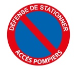 Panneau - Défense de stationner Accès pompiers - 250x250mm