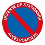 Panneau - Défense de stationner Accès pompiers - 250x250mm