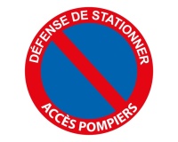Panneau - Défense de stationner Accès pompiers - 250x250mm