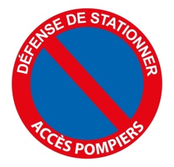 Panneau - Défense de stationner Accès pompiers - 250x250mm