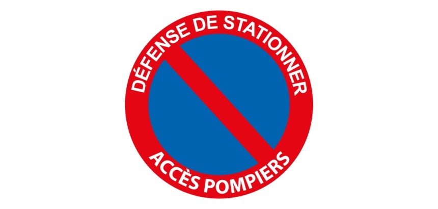 Panneau - Défense de stationner Accès pompiers - 250x250mm