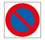 Adhésif carré - Stationnement interdit - 150x150 mm - Lot de 20