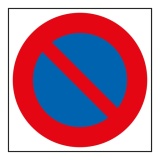 Adhésif carré - Stationnement interdit - 150x150 mm - Lot de 20