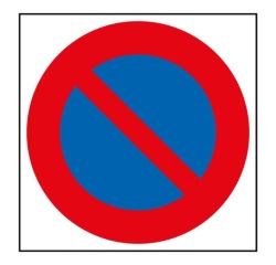 Adhésif carré - Stationnement interdit - 150x150 mm - Lot de 20