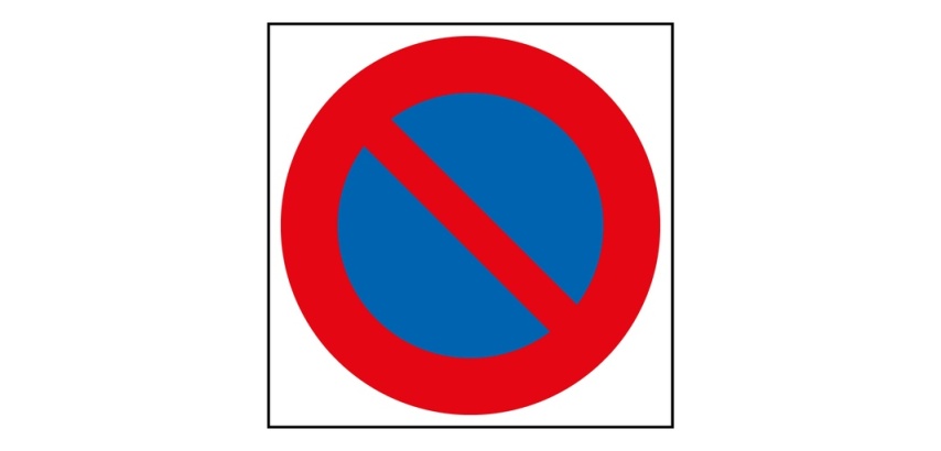 Adhésif carré - Stationnement interdit - 150x150 mm - Lot de 20