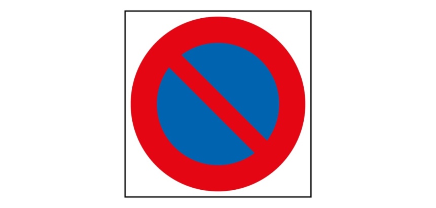Adhésif carré - Stationnement interdit - 150x150 mm - Lot de 20