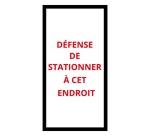 Autocollants - Défense de stationner - 110x220mm - Lot de 20