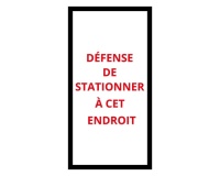 Autocollants - Défense de stationner - 110x220mm - Lot de 20