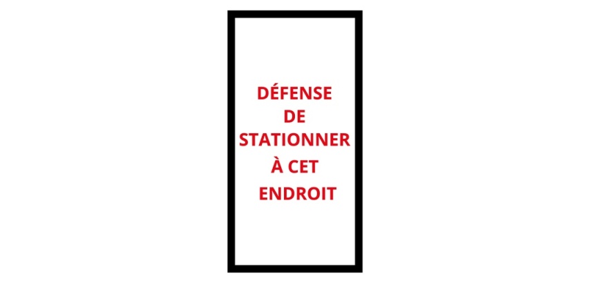Autocollants - Défense de stationner - 110x220mm - Lot de 20