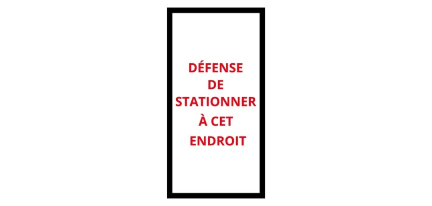 Autocollants - Défense de stationner - 110x220mm - Lot de 20