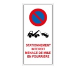Autocollant - Stationnement Interdit - Mise en Fourrière - 20 ex