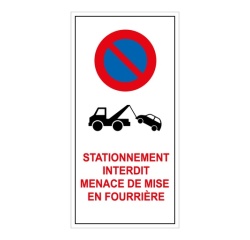 Autocollant - Stationnement Interdit - Mise en Fourrière - 20 ex
