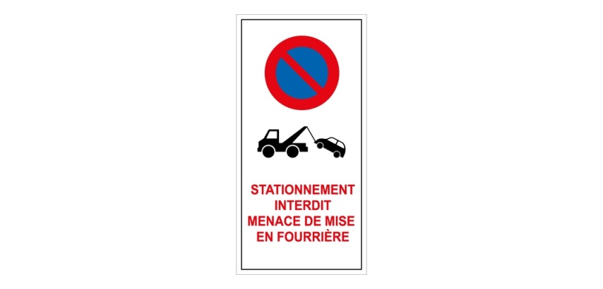 Autocollant - Stationnement Interdit - Mise en Fourrière - 20 ex
