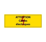 Adhésif - Attention câbles électriques - Vinyle - ISO 7010 297 x 105 mm