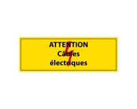 Adhésif - Attention câbles électriques - Vinyle - ISO 7010 297 x 105 mm