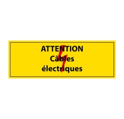 Adhésif - Attention câbles électriques - Vinyle - ISO 7010 297 x 105 mm