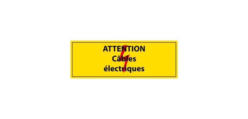 Adhésif - Attention câbles électriques - Vinyle - ISO 7010