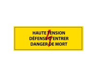 Adhésif -Haute tension, défense d'entrer, danger de mort -ISO 7010 297 x 148 mm