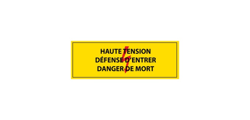 Adhésif -Haute tension, défense d'entrer, danger de mort -ISO 7010 297 x 105 mm
