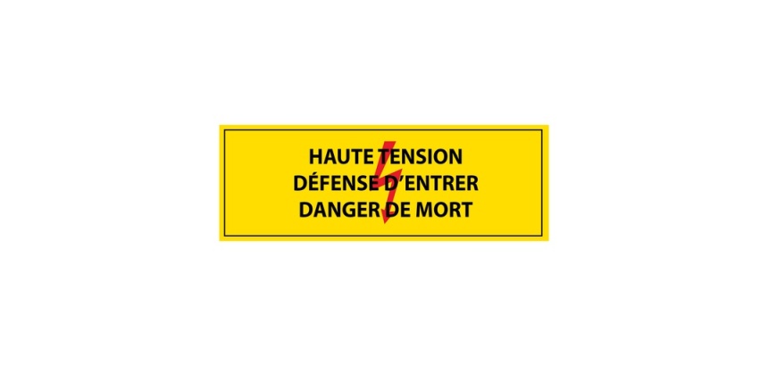 Adhésif -Haute tension, défense d'entrer, danger de mort -ISO 7010 297 x 105 mm