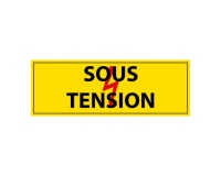 Panneau de danger - Pictogramme Sous tension - PVC - ISO 7010 450 x 150 mm