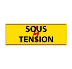 Panneau de danger - Pictogramme Sous tension - PVC - ISO 7010 297 x 105 mm