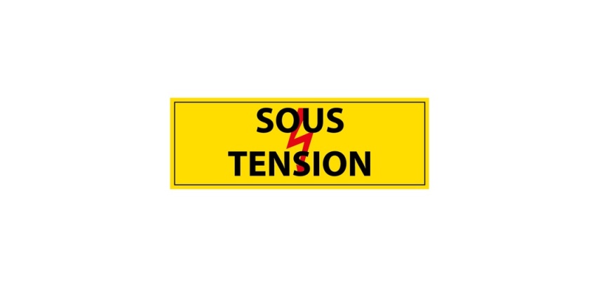 Panneau de danger - Pictogramme Sous tension - PVC - ISO 7010