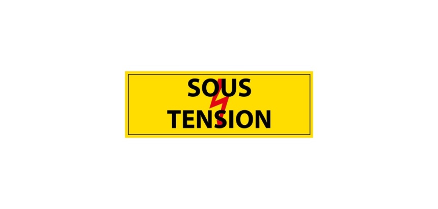 Panneau de danger - Pictogramme Sous tension - PVC - ISO 7010 297 x 105 mm