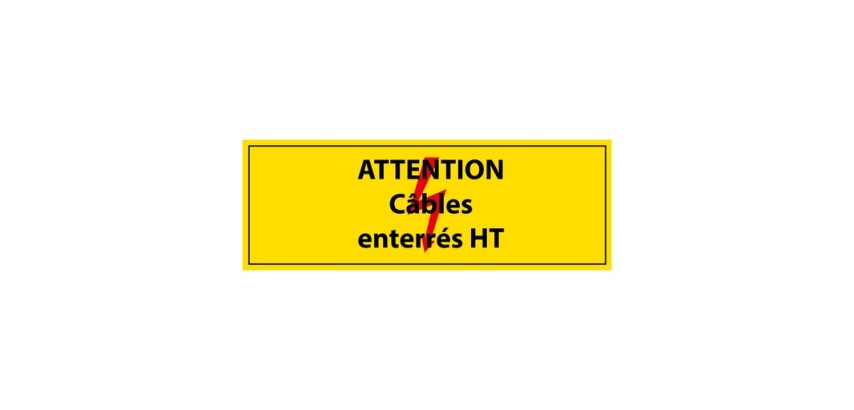 Adhésif - Attention câbles enterrés HT - Vinyle - ISO 7010