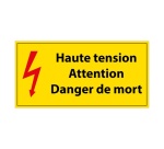 Panneau Danger - Haute tension, Danger de Mort - Vinyle 297 x 105 mm