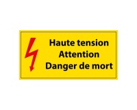 Panneau Danger - Haute tension, Danger de Mort - Vinyle 297 x 105 mm