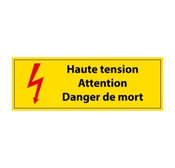 Panneau - Haute tension Danger de Mort - PVC - ISO 7010 297 x 105 mm