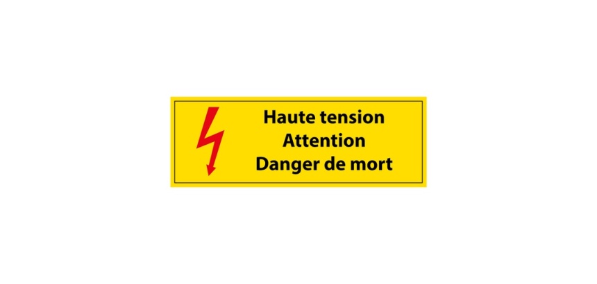 Panneau - Haute tension Danger de Mort - PVC - ISO 7010 297 x 105 mm