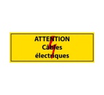 Panneau Danger - Câbles électriques - PVC - Norme ISO 7010 297 x 105 mm