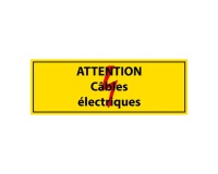 Panneau Danger - Câbles électriques - PVC - Norme ISO 7010 450 x 150 mm