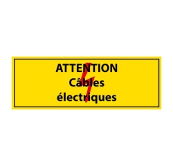 Panneau Danger - Câbles électriques - PVC - Norme ISO 7010 297 x 105 mm