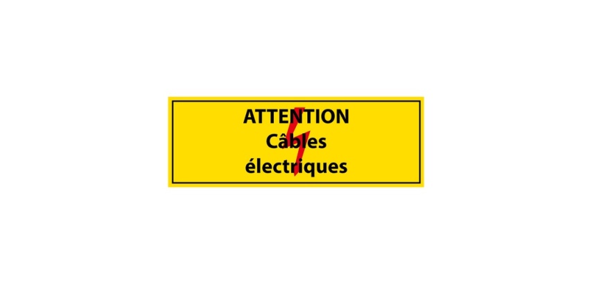 Panneau Danger - Câbles électriques - PVC - Norme ISO 7010