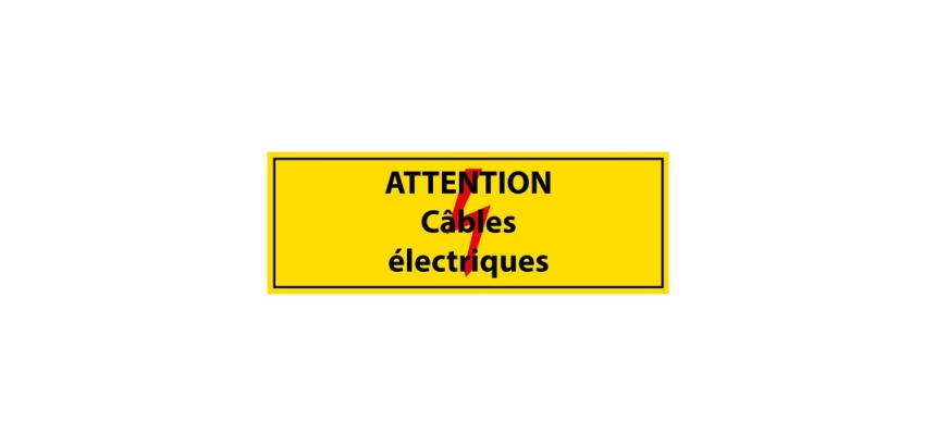 Panneau Danger - Câbles électriques - PVC - Norme ISO 7010 297 x 105 mm