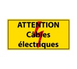 Panneau Danger - Câbles électriques - PVC - Norme ISO 7010 297 x 105 mm