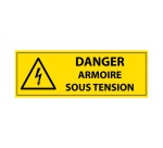 Panneau - Danger armoire sous tension - PVC - ISO 7010 297 x 105 mm
