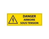 Panneau - Danger armoire sous tension - PVC - ISO 7010 450 x 150 mm