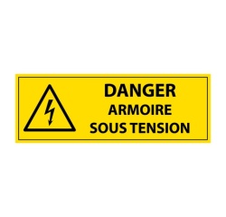 Panneau - Danger armoire sous tension - PVC - ISO 7010 297 x 105 mm