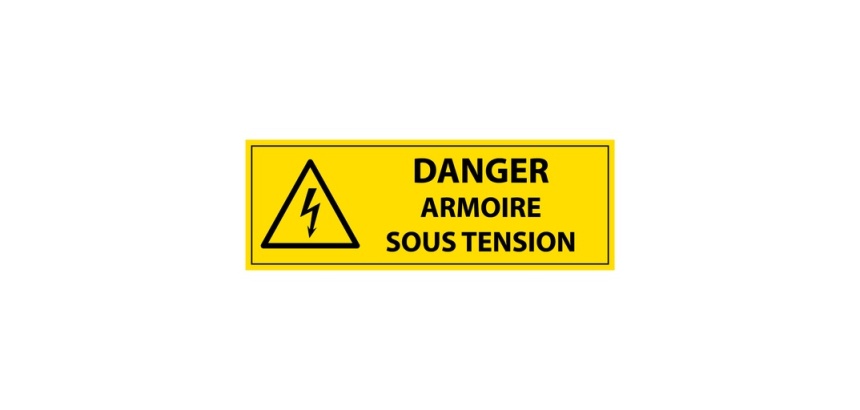 Panneau - Danger armoire sous tension - PVC - ISO 7010 297 x 105 mm