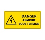 Panneau - Danger armoire sous tension - PVC - ISO 7010 297 x 105 mm
