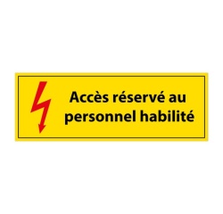 Panneau - Accès Réservé au Personnel Habilité - PVC - ISO 7010 297 x 105 mm