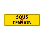 Panneau de danger - Pictogramme Sous tension - PVC - ISO 7010 297 x 105 mm